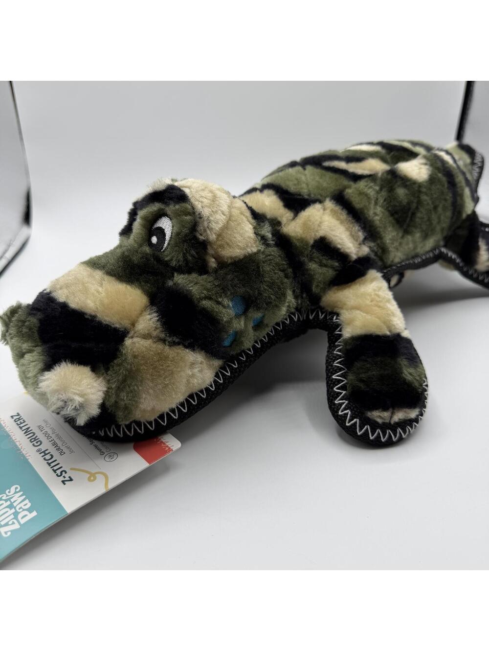ZippyPaws Z-Stitch Grunterz Camron The Camo Gator Grunter Squeaker Zippy Paws - Picture 7 of 7